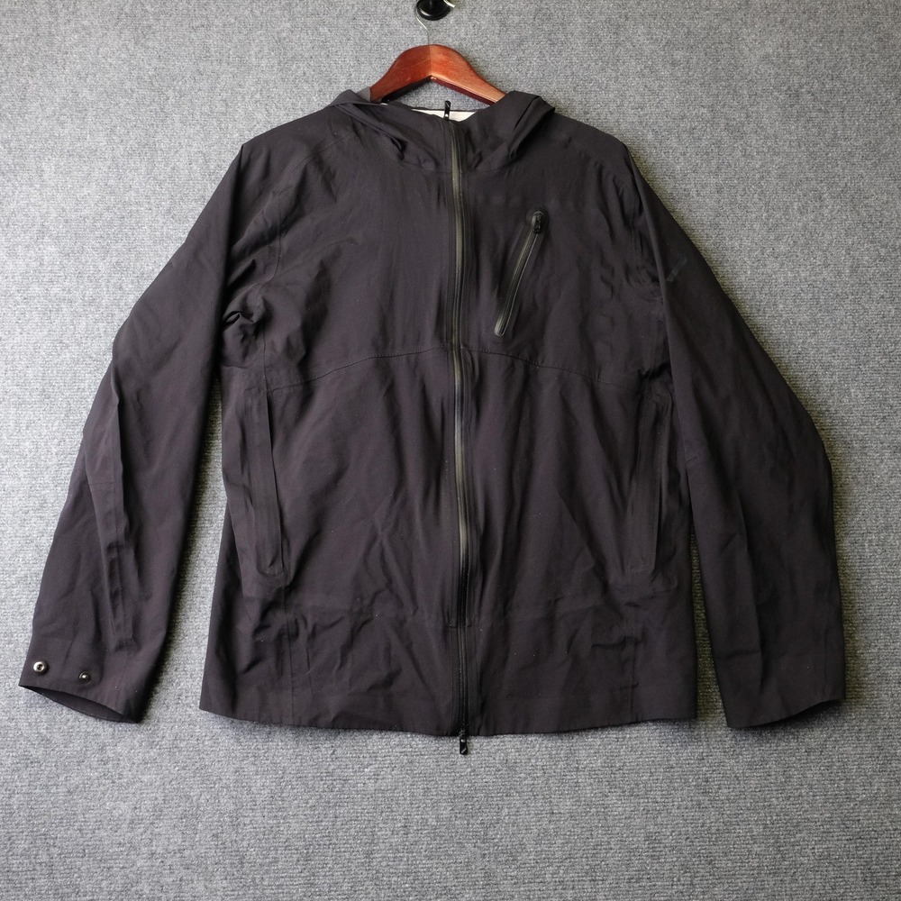 Hill City Hooded Trail Shell Jacket Mens M Black Waterproof Softshell Hiking